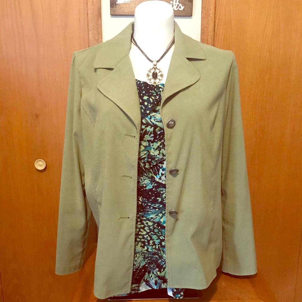 Olive faux suede stretch blazer